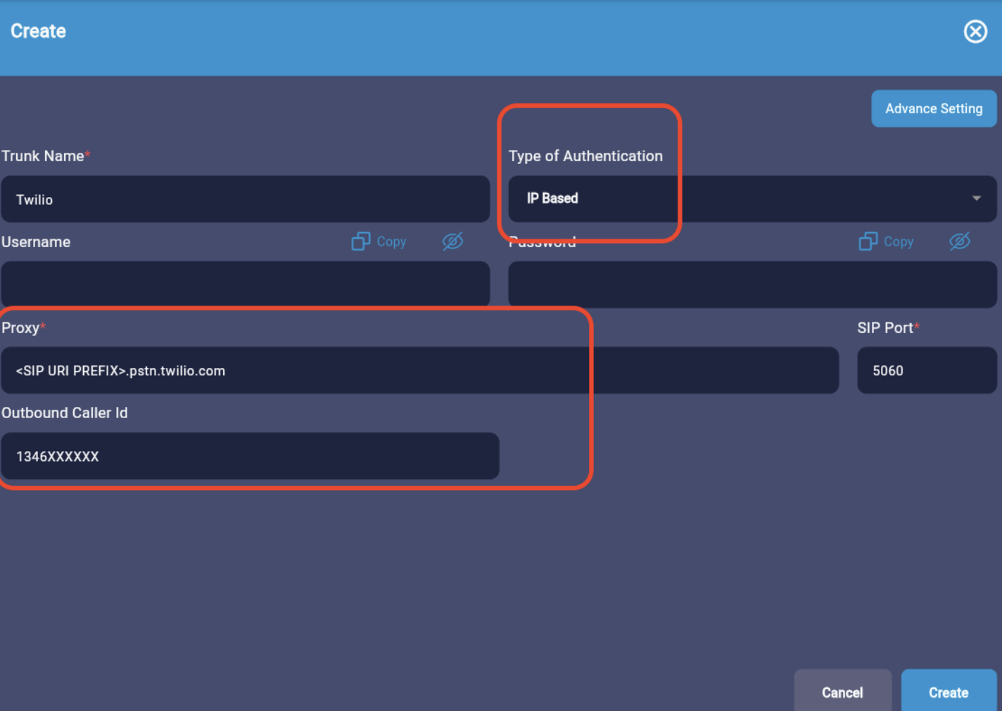 Create a SIP Trunk in RingQ